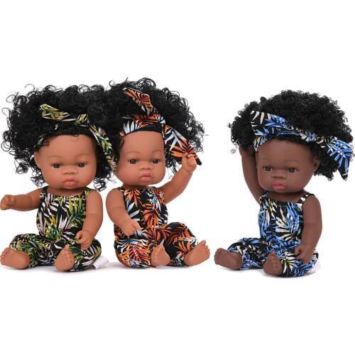 JINGXIN Summer Reborn Baby Doll African Black Girl Lifelike Dolls Baby Toys For Children Girls Boys Babies Body Play Vinyl Dolls