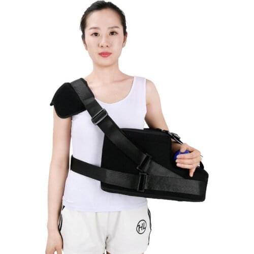 Medical Adjustable Shoulder Abduction with Pillow Arm Sling with Armrest Cushion Pads Arm Brace Support Pain Relief Protector