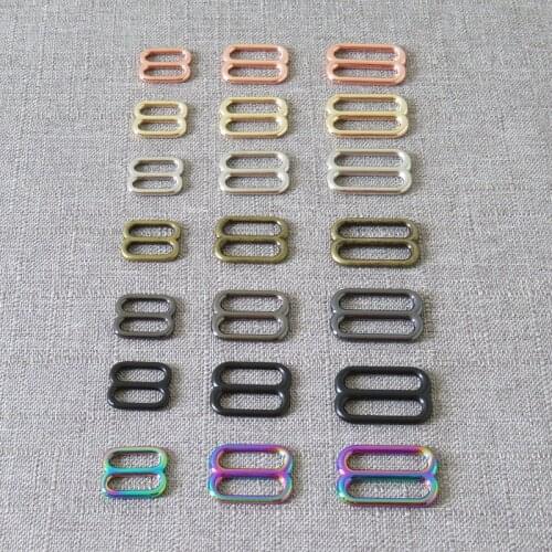 100Pcs 15mm 20mm 25mm Metal Belt Buckle Hardware Slider Adjuster For Bag Dog Cat Collar Pet Straps Loop Clasp Sewing Accessory
