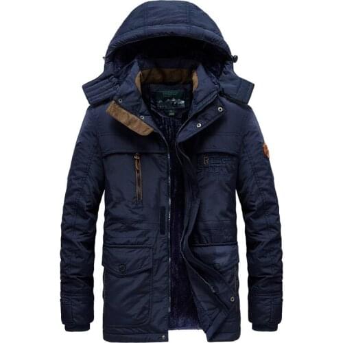 Fashion Men Winter Jacket Fur Collar Hooded Warm Wool Liner Man Jackets and Coats Outwear Snow Windbreaker Male Parka Overcoats