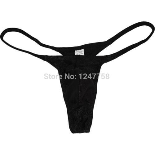 Mens Shiny Micro Thongs String Solid Satin Underwear Sexy Guy Swimwear Bikini Pants Tangas