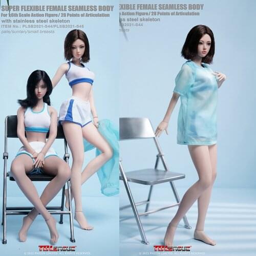 New Arrives 1/6 PLSB2021-S44 S45 S44A S45A Female Super-Flexible Seamless Bodies With Head Sculpt Small Bust Action Figure Model