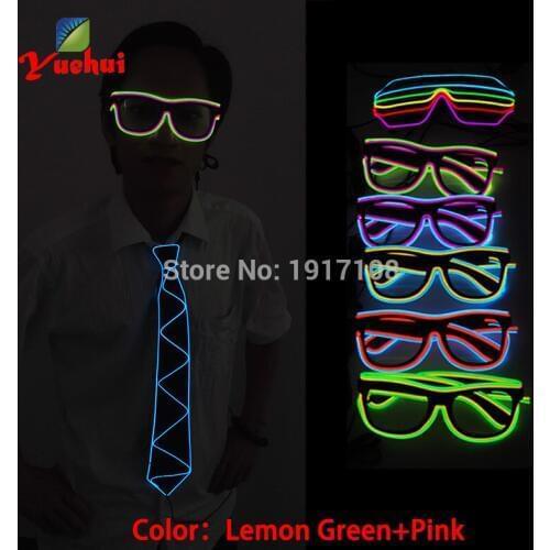 NEW EL Wire Two Colors Party Glasses Flexible Flashing LED Glasses Neon Cold Light carnival Sun Glasses with Party Decoration