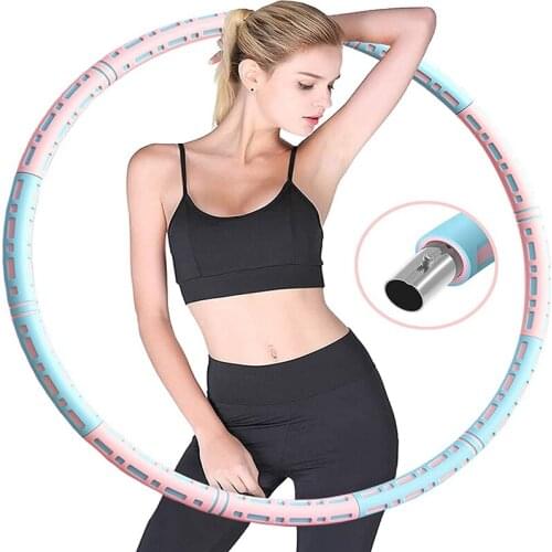 6 Part Detachable Sport Hoops Fitness Gym Tool Tube Elastic Thickened Foam Skin-Friendly Waist Weight Loss Hoola Circle