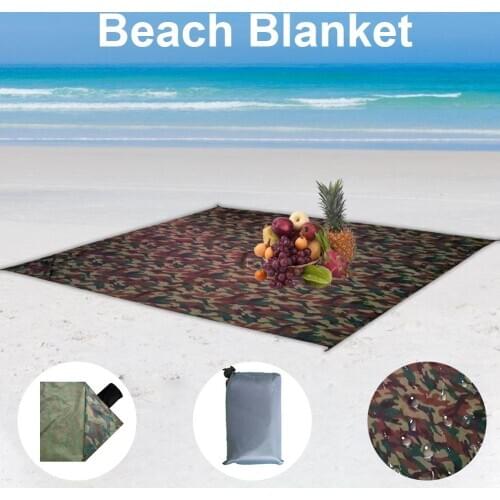 Beach Blanket Waterproof Sandproof Picnic Mat Portable Lightweight Camouflage Beach Mat For Camping Hiking Outdoor Camping Mat