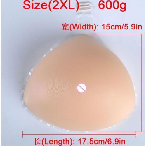Portable Hook Type Silicone Breast Form 600g/pcs Mastectomy Artificial Boobs Silicone Breast Augmentation Triangle DD Cup