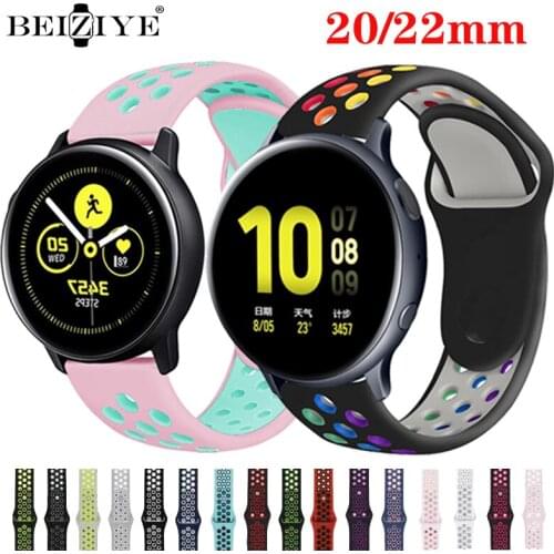 22mm 20mm Silicone Strap For Huawei Watch GT 2 2E Pro Gear S3 Bracelet For Samsung Galaxy Watch 3 41mm 45mm Active 2 40mm 44mm