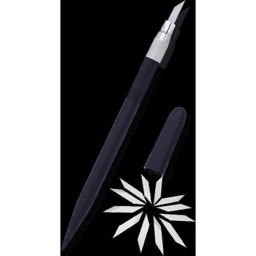 MIUSIE Craft Artwork Cutter Leather Sculpture Carving Knife Razor Tool with 10 Blades Model Repairing Sculpture Scalpel Knife