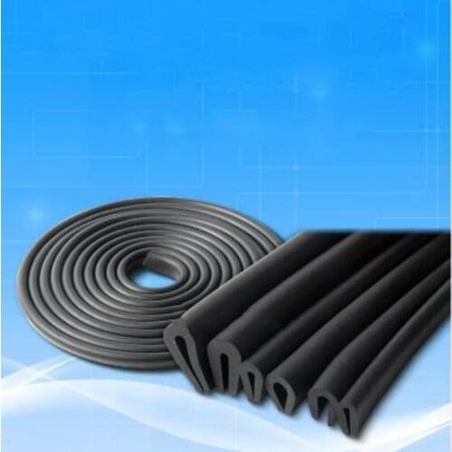 Rubber U Strip Edge Shield Encloser Bound Glass Metal Wood Panel Board Sheet for Cabinet Vehicle Thick 0.5mm - 10mm x 1m Black
