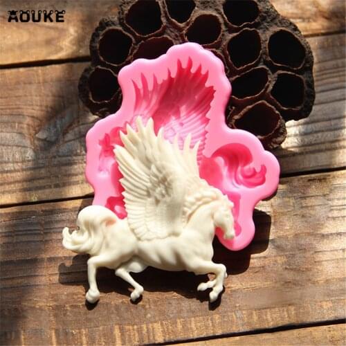 Aouke Horse Shape,3D Silicone Fondant Cake Mold. For Cake Decorating, Jelly, Chocolate, Soap Modeling X116