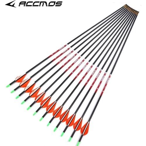 New 12ps ID 4.2mm 30 inches Spine 350 400 With 2 inch Vantec Feather +-0.001 Straightness Pure Carbon Arrow for shoot hunting