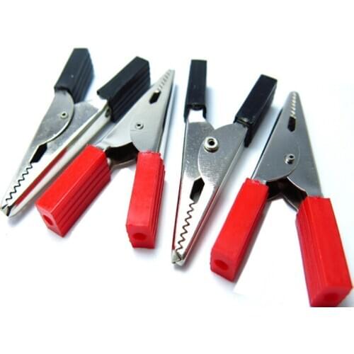50pcs/lot 35mm 50mm Alligator Clip Test Clip Red/Black Color