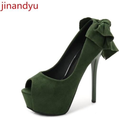 Pumps Women Shoes High Heel 12/14cm Peep Toe Fashion Party Shoes for Women Green Black High Heels Sexy Ladies Shoes and Sandals