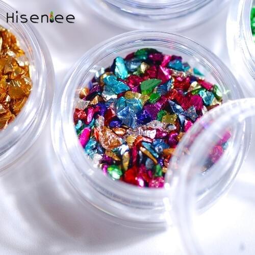 1Box New Fashion Broken Glass Stone Popular Japanese Style Shiny Nail Art Jewelry Mobile Phone Shell Accessories Decorative Tool