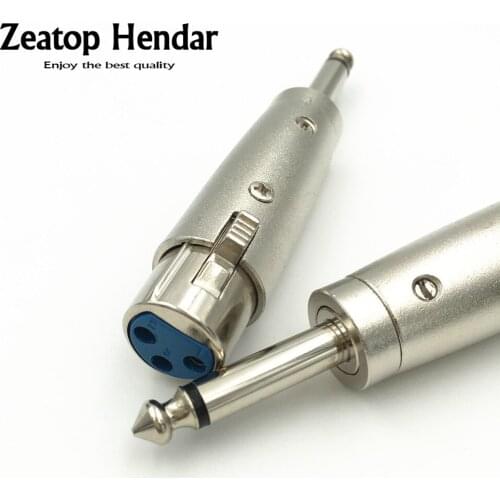 10Pcs 3Pin XLR Female Jack to 1/4" 6.35mm Mono Male Plug for Audio Cable Mic Adapter