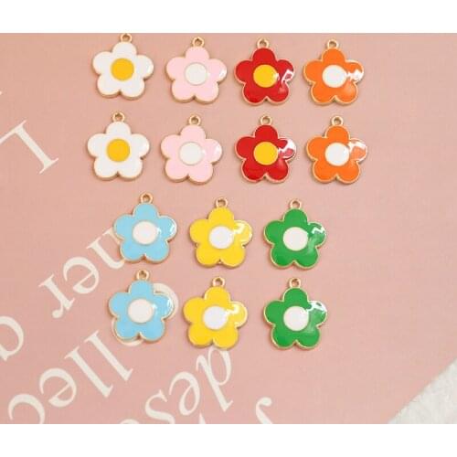 10pcs Korean Style Sweet Girl Color Flower Earrings Women' Girls Elegant Pendant diy Jewelry Earrings Accessories Material