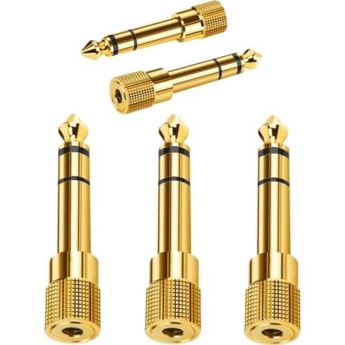 100PCS 1/4'' TRS 6.35mm Male to 3.5mm Female 1/8'' Headphone Audio Adapter Amplifier Mixer Guitar Piano Stereo System Convertor