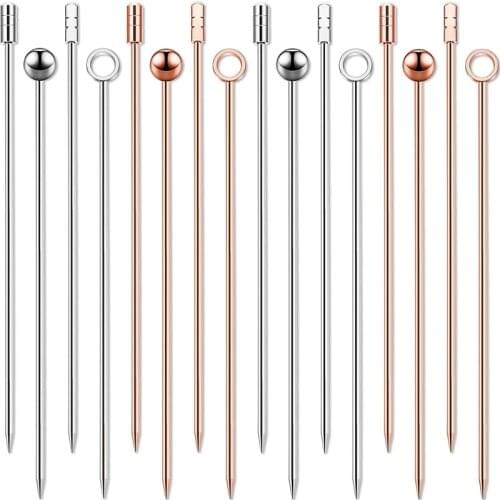 16 Pieces Stainless Steel Cocktail Picks Fruits Toothpicks Appetizer Metal Toothpicks for Sandwiches, Barbeque Snacks, Cocktail
