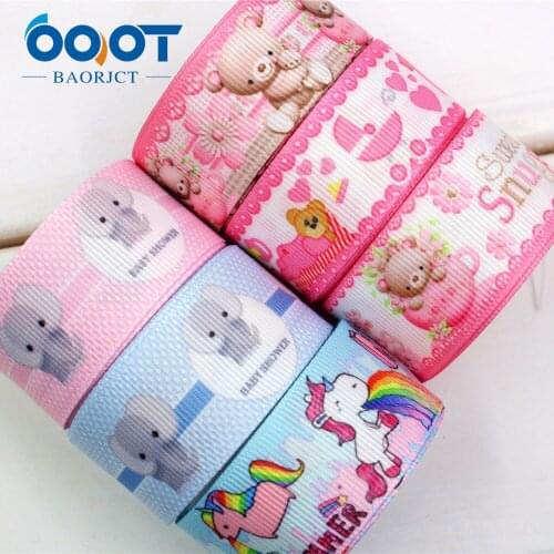 1740323,OOT BAORJCT 25mm 10yard/lot cartoon Ribbons Thermal transfer Printed grosgrain Wedding Accessories DIY handmade material
