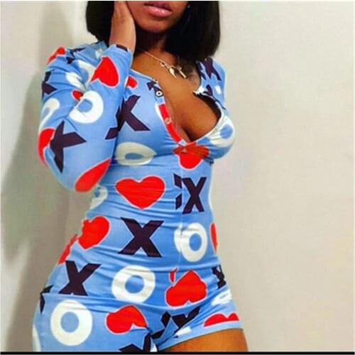 2021 High Elastic Women Onesie Pajamas Nightwear Cartoon Print One Piece Romper Pajamas Sexy Girls Sleepwear Wholesale
