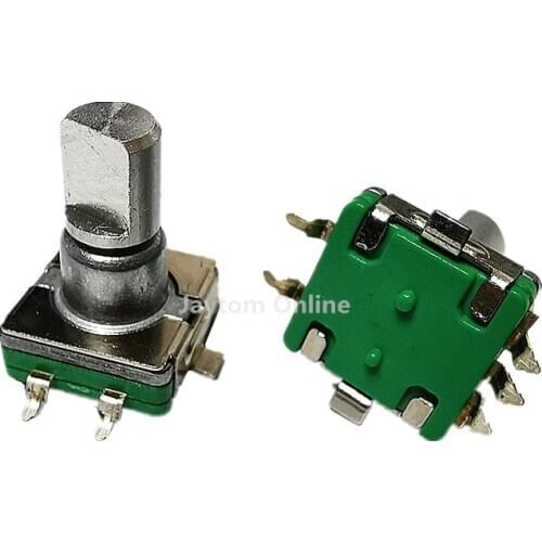5pcs EC11 Rotary Encoder Code Switch 30 Position With Push Button Switch SMD 5pin Handle Length 12.5mm Half Shaft