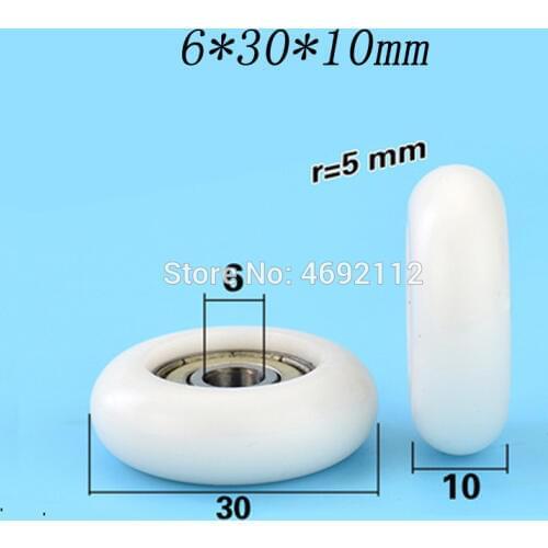 6*30*10mm Free shipping 10pcs spherical bearing pulley 626ZZ plastic Pom POM small wheel showcase drawer guide wheel