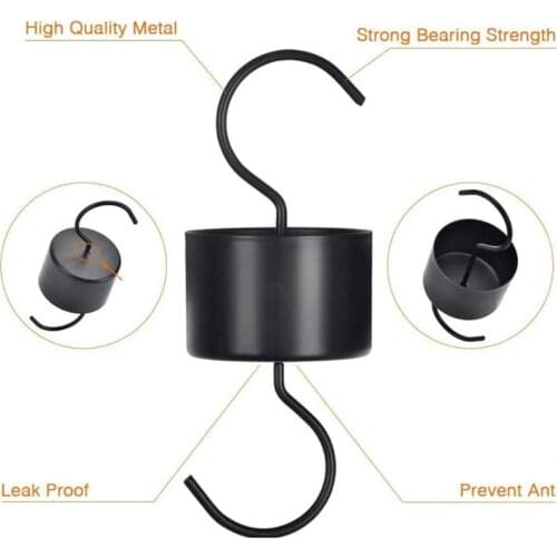 Hummingbird Feeder Accessory Hooks Insect Ant Moat Black Metal Hook Include Cleaning Brushes Insect Trap Strong Weight Bearing