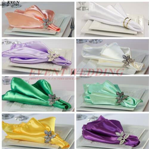48x48cm Satin Table Napkins Silk Cotton Table Cover Napkin Wedding Banquet Dinner Party Table Decoration
