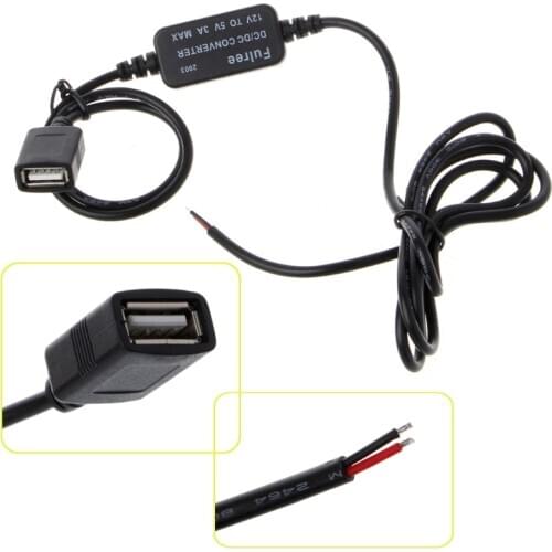 Car Charger USB Female Plug 12V to 5V 3A Power Supply Converter For PDA DVR Camcorder