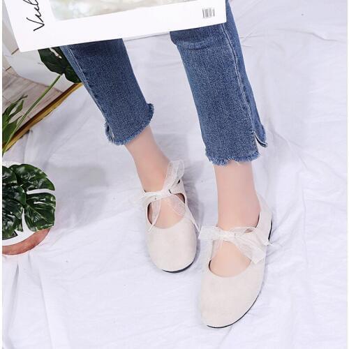 Ballet shoes women flat shoes Spring 2020 New Fashionable ribbon soft skin-friendly non-slip lightweight womens shoes U25-54