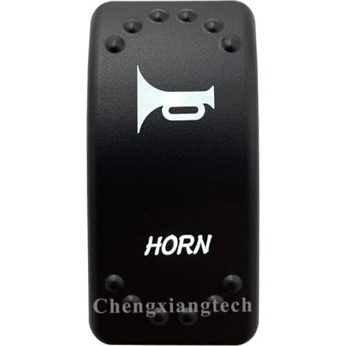Dual White Led Light 12V 24V Car Boat Caravan Momentary On Off Rocker Switch Laser Engraving HORN, 5 Pin SPST Waterproof