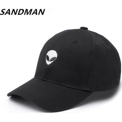 New Fashion Aliens Snapback Cap Outstar Saucer Space E.T UFO Fans Black Fabric Baseball Cap Hip Hop Hat Dad Hat for Men Women
