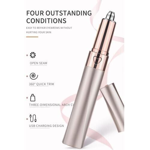 Eyebrow Epilator Shaving Machine Hair Clipper Electric Eyebrow Trimmer Man Woman Red Gold Set in stock for dropshipping
