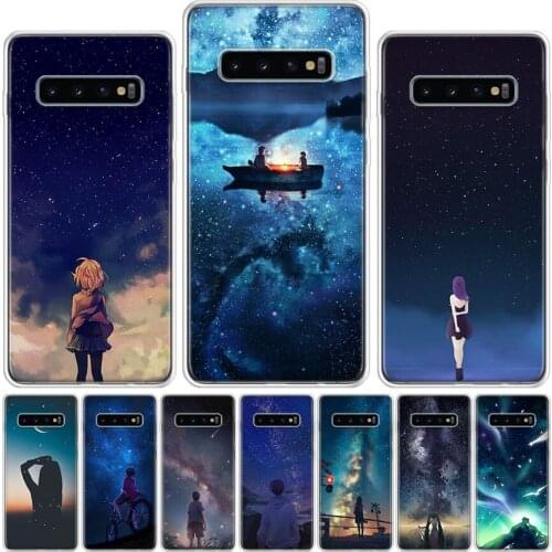 Starry day anime Phone Case For Samsung Galaxy A51 A71 A50 A70 A80 A90 A01 A6 A7 A8 A10 A10S A20S A20E A30 A40 Plus Cover