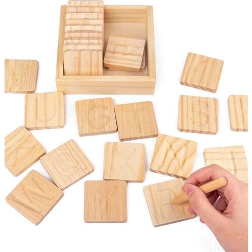 Childrens Wooden Educational Toys Montessori Early Learning Word Spelling Letter Groove Practice Board Pen Control Training