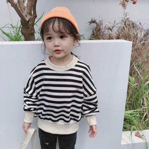 Toddler Kids Hoodies Striped Pattern Comfortable Hooded Sweatshirts Boys girl Children Pullover