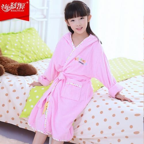 Hilift child bathrobe cotton 100% child robe 100% cotton bathrobe thick