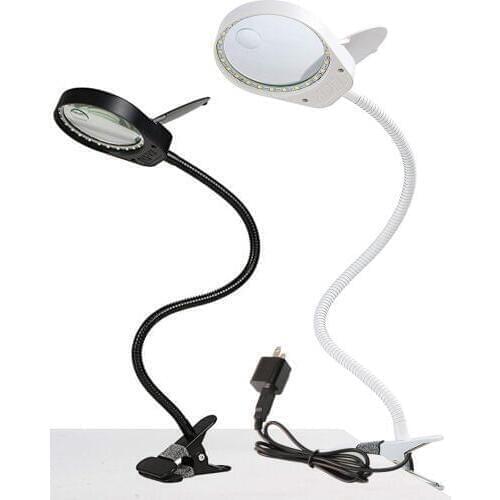 Clip-on electronic loupe magnifier lamp 8X 15X for elderly reading PCB repair