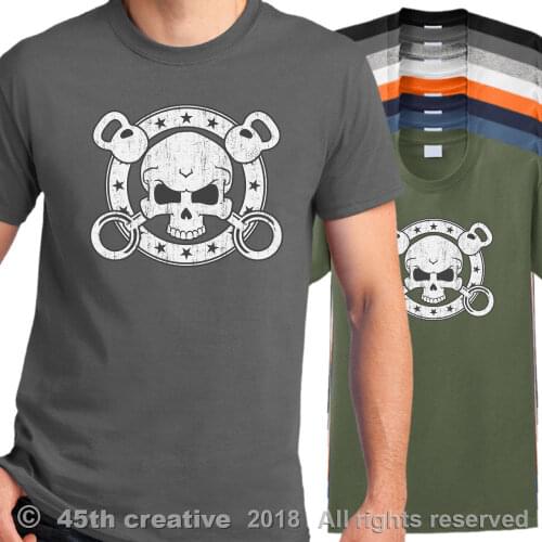 T Shirt Training Skull Shirt Kettlebell Crossbones T-Shirt 2020 New Hip-Hop Cotton Leisure Tees