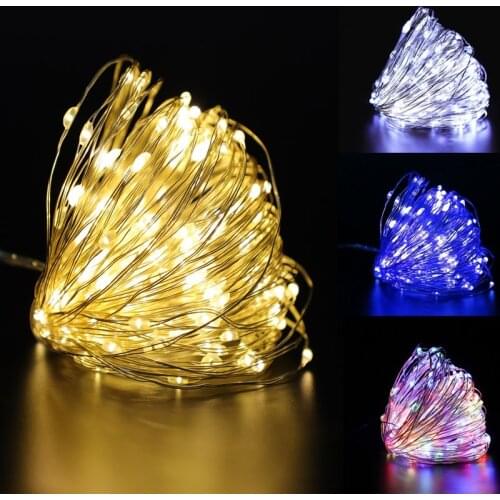 Copper Wire LED String Lights Fairy Lights Christmas Garland Indoor Bedroom Home Wedding New Year Decoration Battery Powered