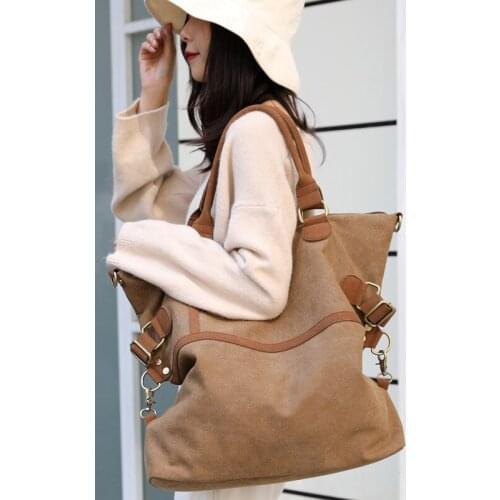 Women Canvas Messenger Large Pocket Casual Tote Women Shoulder Handbags bolsas feminina Ladies Canvas Capacity Bags Tote Female