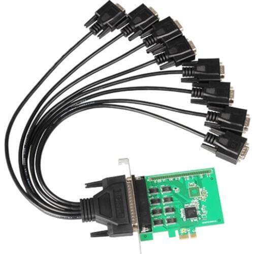 IOCREST 8 Port Serial PCI-Express with cable controller card XR17V358 Chipset RS-232 RS232 serial port expansion cards