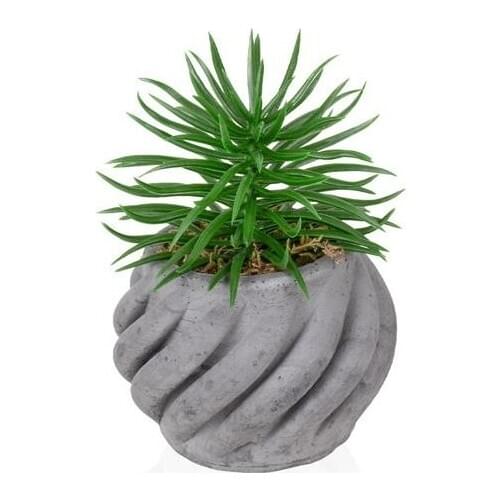 Curved Concrete Plant Pot Mini artificial Cactus Aloevera decoration artificial flower искусственный цветок