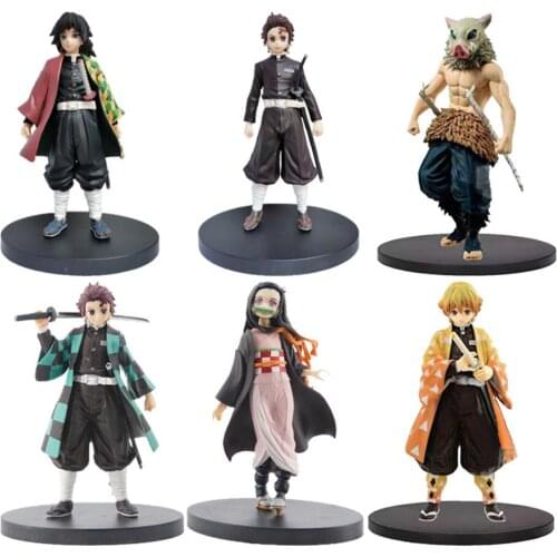 15cm PVC Quality Demon Slayer Figure Kamado Tanjirou Nezuko Agatsuma Zenitsu Hashibira Inosuke Giyuu Kimetsu no Yaiba Anime Toy