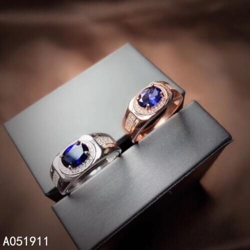 KJJEAXCMY fine jewelry Blue corundum jade 925 sterling silver new gemstone women men ring luxury