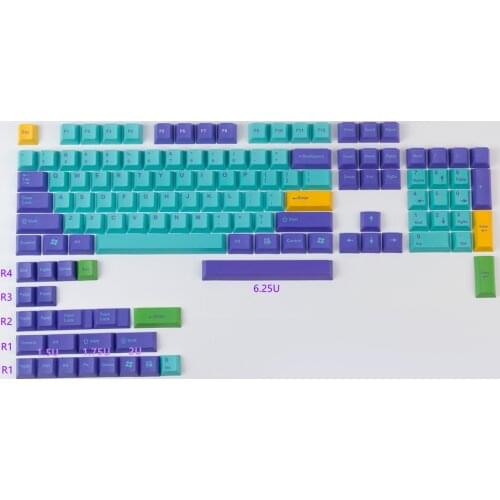 GMk PBT Keycaps Cherry Profile DYE Subbed Blue Skull Key Cap With 1.75U 2U Shift For 61 64 84 108 Layout Mechanical Keyboard