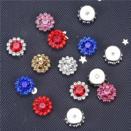 50Pcs 12Mm Mix Color Shiny Glass Rhinestones Round Flower Buttons Home Garden Crafts Scrapbooking Diy Diamond Accessories