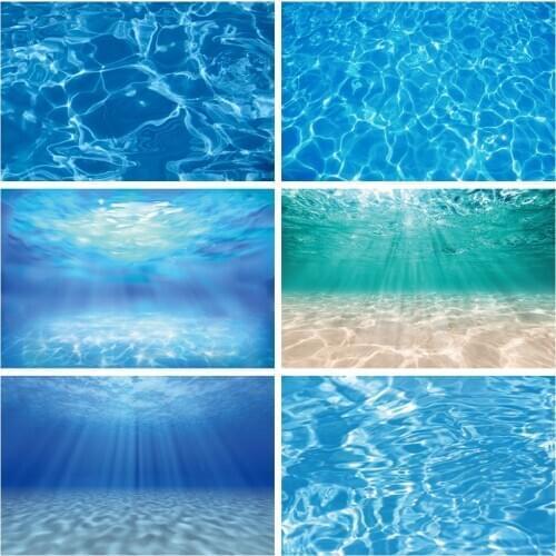 Laeacco Summer Party Backdrops Underwater World Seabed Swimming Pool Baby Birthday Photography Backgrounds For Photo Studio Prop