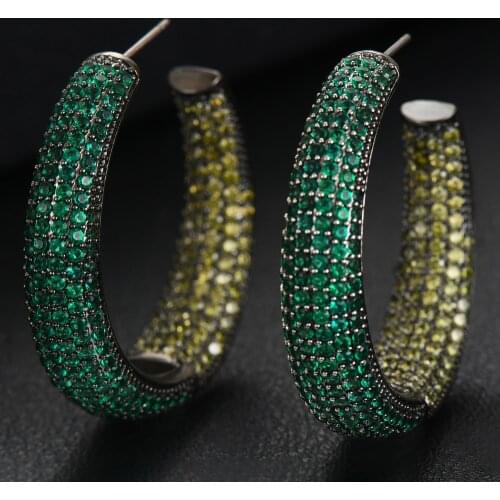 Missvikki Luxury Trendy DUBAI Style Hoop Earrings for Noble Women Bridal Wedding Party Show boucle d'oreille femme High Quality