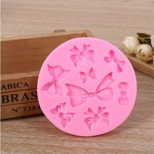 Many Mini bow chocolate wedding cake decorating tools DIY baking fondant silicone mold High quality
